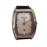 Kenneth Cole Reaction Wristwatch - Rectangular Stainless Steel Case & Leather Band