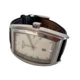 Kenneth Cole Reaction Wristwatch - Rectangular Stainless Steel Case & Leather Band