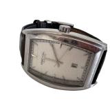 Kenneth Cole Reaction Wristwatch - Rectangular Stainless Steel Case & Leather Band