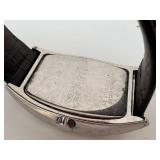 Kenneth Cole Reaction Wristwatch - Rectangular Stainless Steel Case & Leather Band