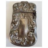 Antique Embossed Vesta Case - Repoussé Floral Design