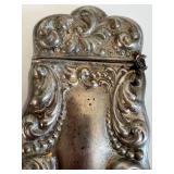 Antique Embossed Vesta Case - Repoussé Floral Design