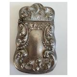 Antique Embossed Vesta Case - Repoussé Floral Design