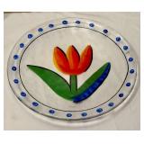 PTRY - Kosta Boda Tulipa Plate by Ulrica Hydman-Vallien - Hand-Painted