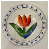 PTRY - Kosta Boda Tulipa Plate by Ulrica Hydman-Vallien - Hand-Painted