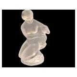Lalique Diana the Huntress Crystal Sculpture with Fawn