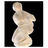 Lalique Diana the Huntress Crystal Sculpture with Fawn