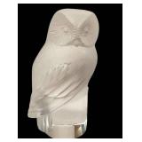 Lalique Chouette Owl Crystal Sculpture (3.5 in) - De Sevres Owl Crystal (3 in)
