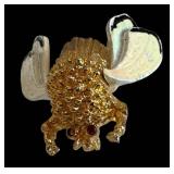 BSK Vintage Fly Brooch - Gold-Tone with Rhinestones