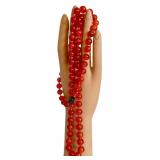 Carnelian Beaded Necklace - Vintage Hand-Knotted