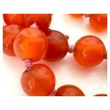 Carnelian Beaded Necklace - Vintage Hand-Knotted