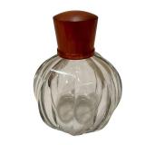 Baccarat Crystal Perfume Bottle - Vintage 5 in Tall, Amber Plastic Cap