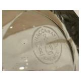 Baccarat Crystal Perfume Bottle - Vintage 5 in Tall, Amber Plastic Cap