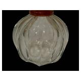 Baccarat Crystal Perfume Bottle - Vintage 5 in Tall, Amber Plastic Cap