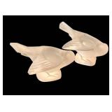 C5 - Lalique Crystal Birds Pair, France Label