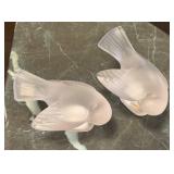 C5 - Lalique Crystal Birds Pair, France Label