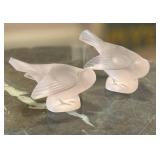 C5 - Lalique Crystal Birds Pair, France Label
