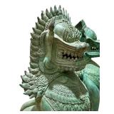 Pair of Chinese Cast Bronze Guardian Lions - Foo Dogs