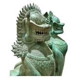 Pair of Chinese Cast Bronze Guardian Lions - Foo Dogs
