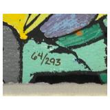 Blossoming Flowers by Tie Feng Jiang - Framed Abstract Floral Artwork, Vibrant Colors