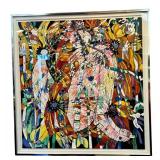 Blossoming Flowers by Tie Feng Jiang - Framed Abstract Floral Artwork, Vibrant Colors