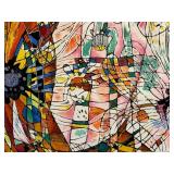 Blossoming Flowers by Tie Feng Jiang - Framed Abstract Floral Artwork, Vibrant Colors