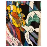 Blossoming Flowers by Tie Feng Jiang - Framed Abstract Floral Artwork, Vibrant Colors