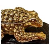 Barry Kieselstein-Cord Sterling Toad Belt Buckle on Black Leather Belt