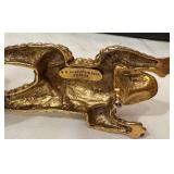 Barry Kieselstein-Cord Sterling Toad Belt Buckle on Black Leather Belt