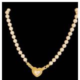 Majorica Sterling Necklace - Heart Pendant, 17.5 in