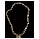 Majorica Sterling Necklace - Heart Pendant, 17.5 in