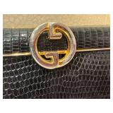 Gucci Leather Clutch - Black Crocodile-Embossed, Made in Italy