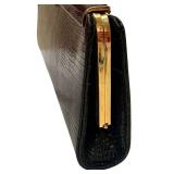Gucci Leather Clutch - Black Crocodile-Embossed, Made in Italy