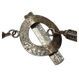 Red Coral Bead Necklace with Matching Earrings - Hammered Silver Toggle Clasp