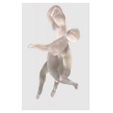 C1 - Lalique Deux Danseuses by Marc Lalique - 1990 Frosted Glass Sculpture, ~10 in tall