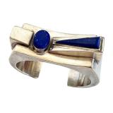 Chester Naz Sterling Silver Lapis Cuff Bracelet