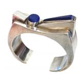 Chester Naz Sterling Silver Lapis Cuff Bracelet