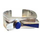 Chester Naz Sterling Silver Lapis Cuff Bracelet