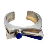 Chester Naz Sterling Silver Lapis Cuff Bracelet