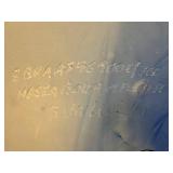 DR - Kosta Boda Bertil Vallien Blue Sand-Cast Glass Head on Granite Base 9 in Tall