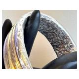 Two-Tone Sterling Bangle - Artisan Crafted, 925 Hallmark