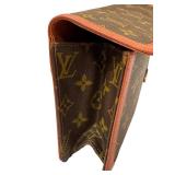 Louis Vuitton Foldover Monogram Clutch - Brown Canvas, Cognac Leather Trim