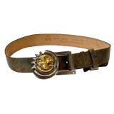 C5 - Barry Kieselstein-Cord Sterling Silver Celestial Sun Belt Buckle on Genuine Leather Belt