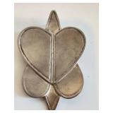 Nava Segev Shamrock Brooch 1993 - Silver-Tone, 2.5 Inches