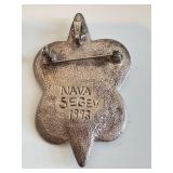 Nava Segev Shamrock Brooch 1993 - Silver-Tone, 2.5 Inches