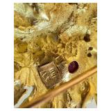 Vintage 18K Gold Sun Face Brooch - 2 in Diameter