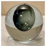Artisan Hand-Blown Glass Paperweight - Signed Sommerso