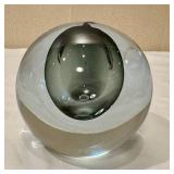 Artisan Hand-Blown Glass Paperweight - Signed Sommerso
