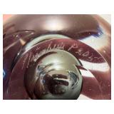 Artisan Hand-Blown Glass Paperweight - Signed Sommerso