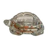 Baccarat Crystal Turtle Paperweight - 3.5 in Long